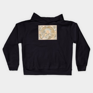 Antique Map of the Northern Regions at the North Pole Kids Hoodie